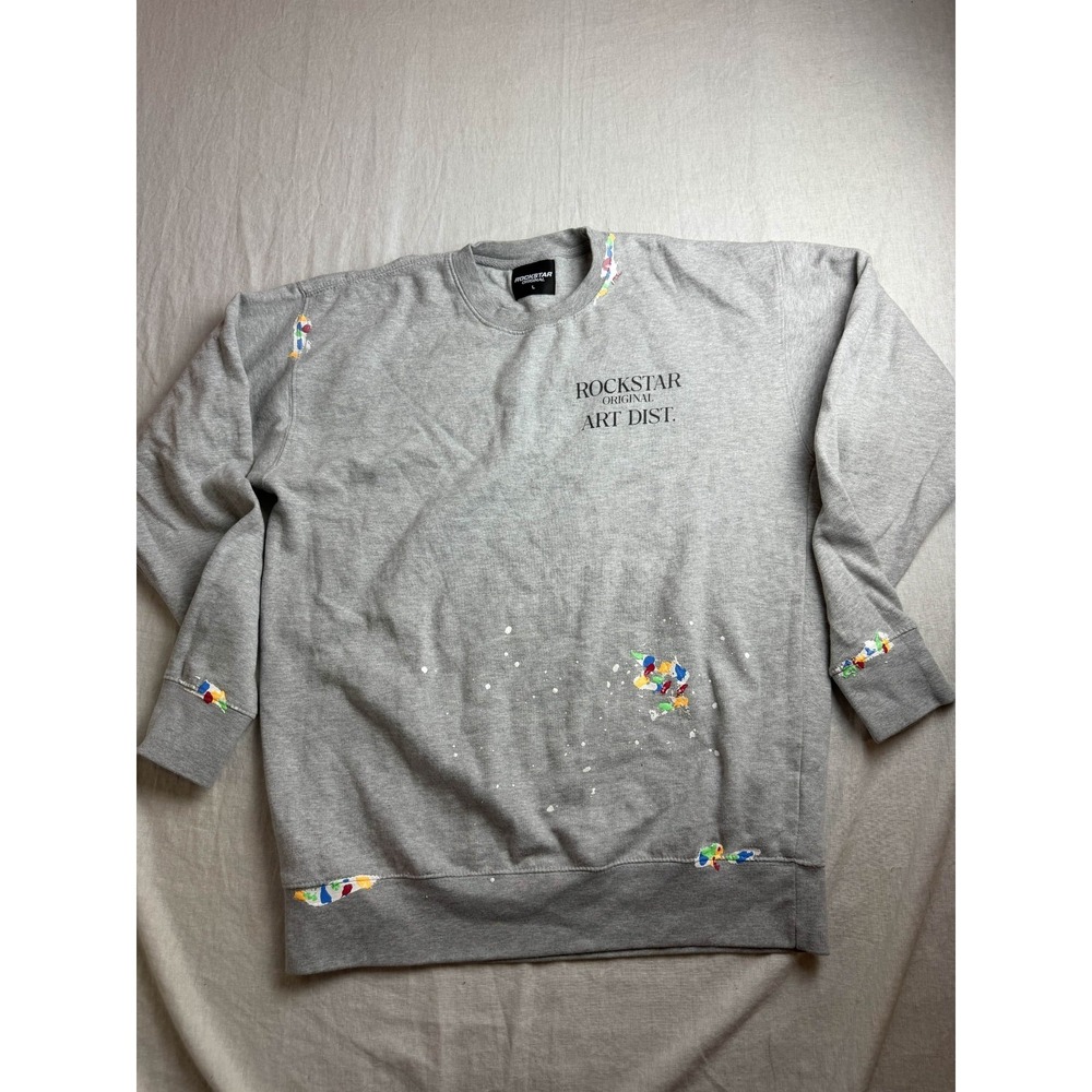 Rockstar Original Art District Sweatshirt Mens L Paint Splatter Streetwear Edgy